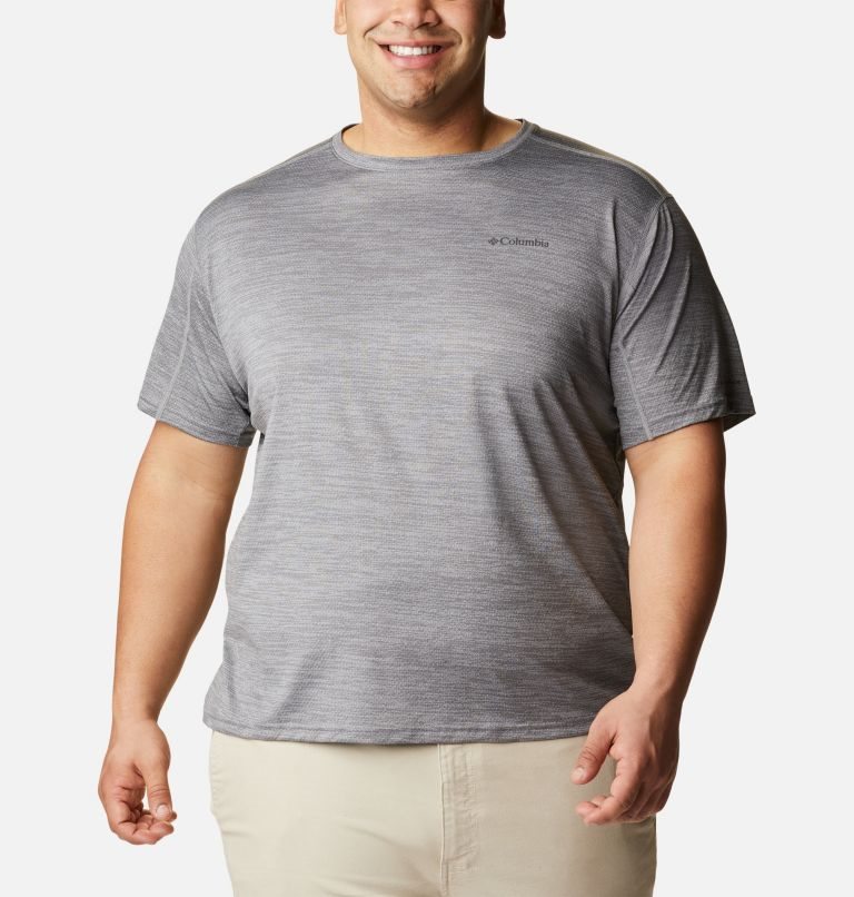 Men\'s Columbia Alpine Chill Zero Short Sleeve Crew T Shirts Grey | Plus Size CA-W36CA
